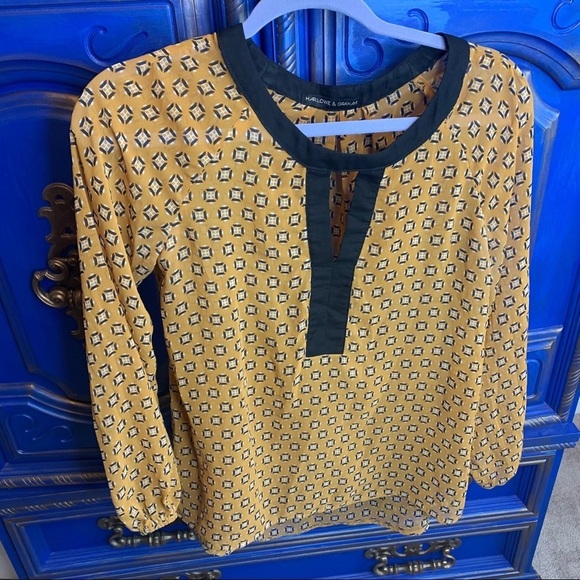 Harlowe & Graham Chiffon Blouse Peasant Small - Picture 1 of 3